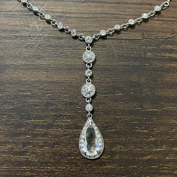 Jewelry Crystal Y Drop Necklace Aso Katherine Pierce